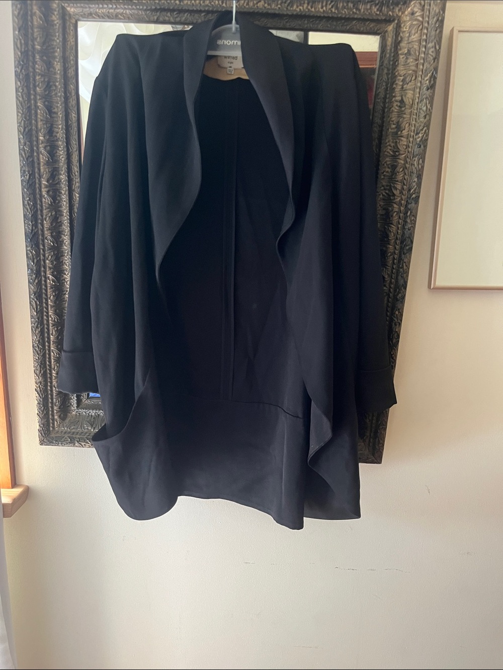 Wilfred Black Draped Open-Front Blazer